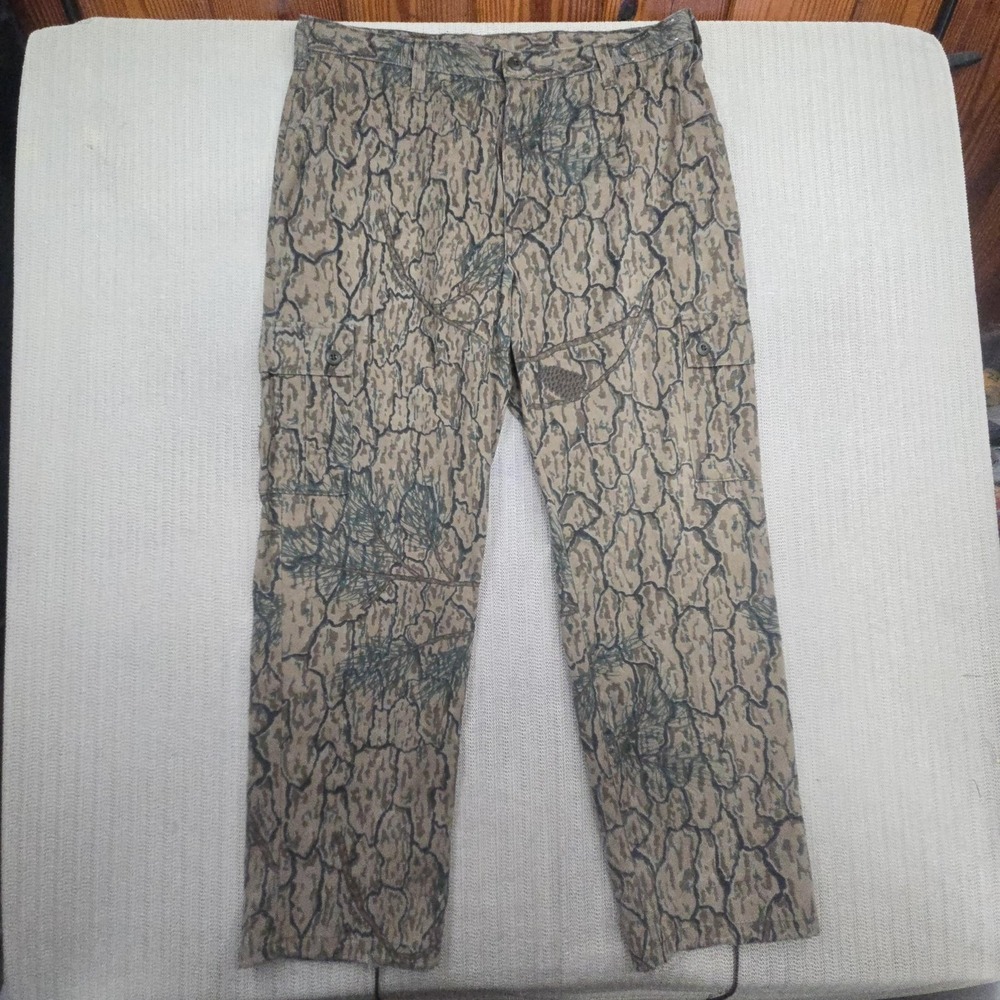 Vintage TrueBlend Pants Mens 40x32 Brown Camo Cargo Hunting Made In USA 90s